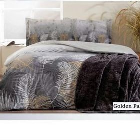 Özdilek Golden Palm Gri Çift Kişilik Trendy Battaniye Nevresim Takımı