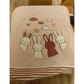 Özdilek Hello Rabbit 100x120 cm Pembe Bebek Battaniyesi