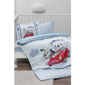 Özdilek Hello World Mavi Premium Bebek Battaniyeli Nevresim Takım