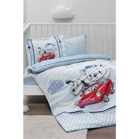 Özdilek Hello World Mavi Premium Bebek Battaniyeli Nevresim Takım