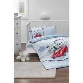 Özdilek Hello World Mavi Premium Bebek Battaniyeli Nevresim Takım