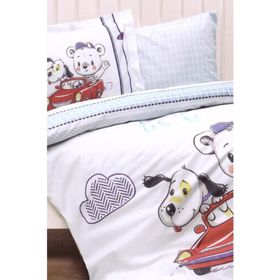 Özdilek Hello World Mavi Premium Bebek Battaniyeli Nevresim Takım