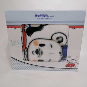 Özdilek Hello World Peluş Mavi Bebek Battaniyesi