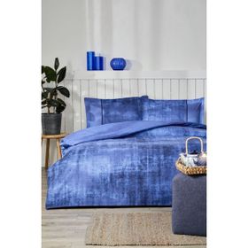 Özdilek Horizon Mavi 200 x 220 cm Ranforce Lastikli Çarşaflı Çift Kişilik Nevresim Takımı