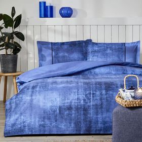 Özdilek Horizon Ranforce Fitted Mavi Tek Kişilik Çarşaf Nevresim Takımı