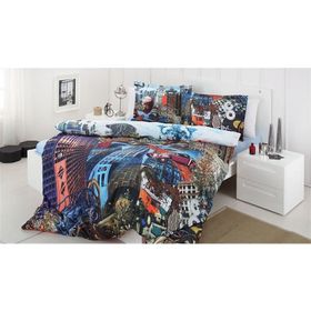 Özdilek Jersey Mavi 3d Dijital Baskılı Quartz Çift Kişilik Nevresim Takımı