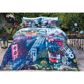 Özdilek Jersey Mavi 3d Dijital Baskılı Quartz Çift Kişilik Nevresim Takımı