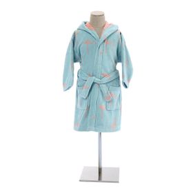 Özdilek Junior Flamingo 11/12 Yaş Kapüşonlu Kadife Çocuk Bornozu