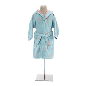 Özdilek Junior Flamingo 11/12 Yaş Kapüşonlu Kadife Çocuk Bornozu