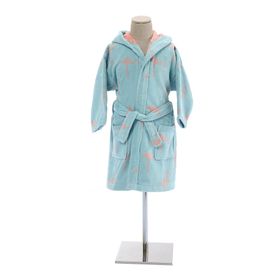 Özdilek Junior Flamingo 11/12 Yaş Kapüşonlu Kadife Çocuk Bornozu