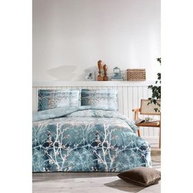 Özdilek Klimop Turkuaz Ranforce Tek Kişilik Lastikli Fitted Çarşaf 160 x 220 cm Nevresim Takımı