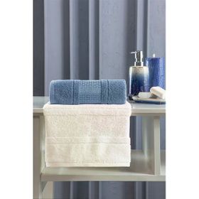 Özdilek Krem İndigo Mavi Blossom Best Set Hamam Takımı