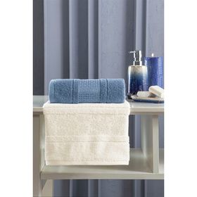 Özdilek Krem İndigo Mavi Blossom Best Set Hamam Takımı