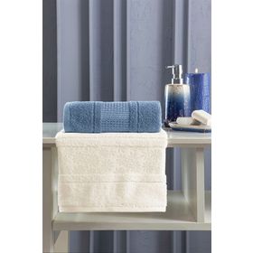 Özdilek Krem İndigo Mavi Blossom Best Set Hamam Takımı