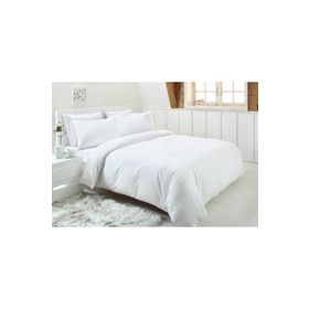 Özdilek Line Çizgili Saten-Beyaz 200x220 cm Çift Kişilik Nevresim Takımı