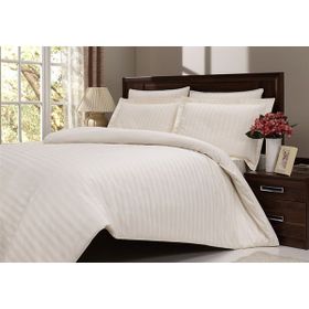 Özdilek Line Çizgili Saten-Krem 160x220 cm Tek Kişilik Nevresim Takımı