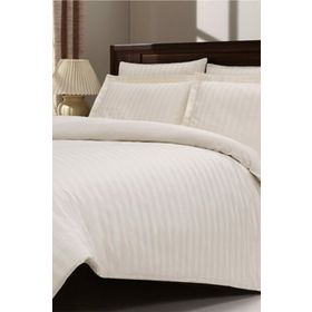 Özdilek Line Çizgili Saten-Krem 160x220 cm Tek Kişilik Nevresim Takımı