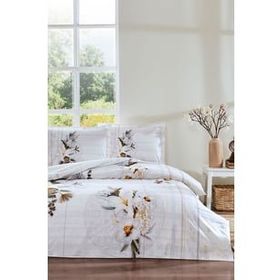 Özdilek Lirio 160x220 cm Gri Tek Kişilik Lastikli Fitted Çarşaf Nevresim Takımı