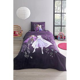 Özdilek Lisanslı Disney Frozen Natural Fitted Mor Tek Kişilik Pike Takımı