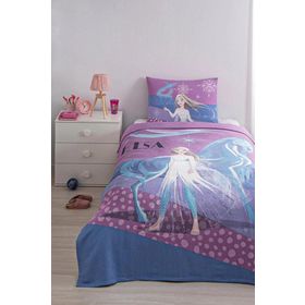 Özdilek Lisanslı Disney Frozen Snow Fitted Pembe Tek Kişilik Pike Takımı