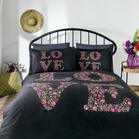 Özdilek Love Bouquet Siyah Tek Kişilik Nevresim Takımı