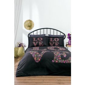 Özdilek Love Bouquet Siyah Tek Kişilik Nevresim Takımı
