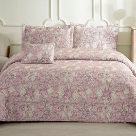 Özdilek Marble Pembe Çift Kişilik Yatak Örtüsü