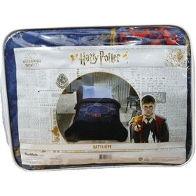 Özdilek Mavi Harry Potter Hogwards Baskılı Tek Kişilik Battaniye