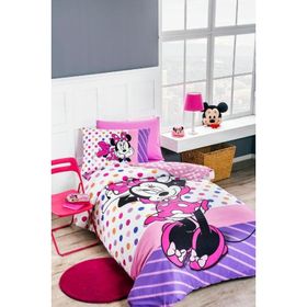 Özdilek Minnie Mouse Lisanslı Trend Pembe Tek Kişilik Nevresim Takımı