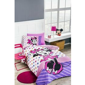 Özdilek Minnie Mouse Lisanslı Trend Pembe Tek Kişilik Nevresim Takımı