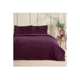 Özdilek Modern Line 150x220 cm Piramit Mürdüm Tek Kişilik Battaniye Seti
