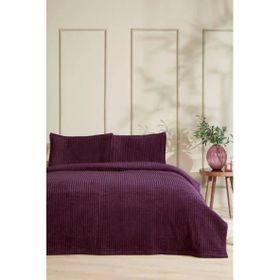 Özdilek Modern Line 150x220 cm Piramit Mürdüm Tek Kişilik Battaniye Seti