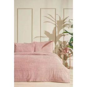 Özdilek Modern Line 220x240 cm Piramit Pudra Çift Kişilik Battaniye Seti