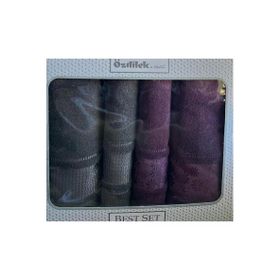 Özdilek Mürdüm Antrasit Blossom Best Set Hamam Takımı