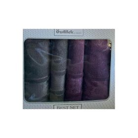 Özdilek Mürdüm Antrasit Blossom Best Set Hamam Takımı