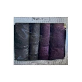 Özdilek Mürdüm Antrasit Blossom Best Set Hamam Takımı