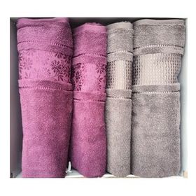 Özdilek Mürdüm Antrasit Blossom Best Set Hamam Takımı