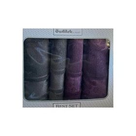 Özdilek Mürdüm Antrasit Blossom Best Set Hamam Takımı