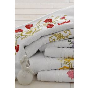 Özdilek Nakışlı 5 Adet 50x90 cm El Yüz Havlusu