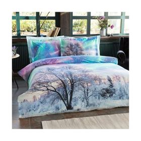 Özdilek Northern Lights Ranforce 200 x 220 cm Mint Yeşili Çift Kişilik Yılbaşı Özel Nevresim Takımı