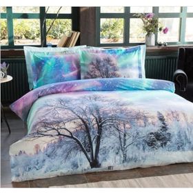 Özdilek Northern Lights Ranforce 200 x 220 cm Mint Yeşili Çift Kişilik Yılbaşı Özel Nevresim Takımı
