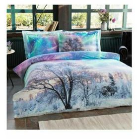 Özdilek Northern Lights Ranforce 200 x 220 cm Mint Yeşili Çift Kişilik Yılbaşı Özel Nevresim Takımı