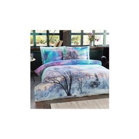 Özdilek Northern Lights Ranforce 200 x 220 cm Mint Yeşili Çift Kişilik Yılbaşı Özel Nevresim Takımı