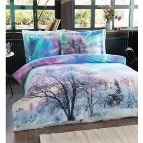 Özdilek Northern Lights Ranforce 200 x 220 cm Mint Yeşili Çift Kişilik Yılbaşı Özel Nevresim Takımı