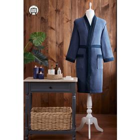 Özdilek Oregon Maskülen Nakışlı Denim Kimono Lacivert Bornoz