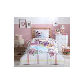 Özdilek Princess Flowers Tek Kişilik Disney Lisanslı Lastikli Fitted Çarşaf Kapitone Çocuk Nevresim Takımı