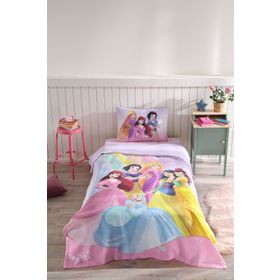 Özdilek Princess Rainbow Tek Kişilik Disney Lisanslı Lastikli Fitted Çarşaf Çocuk Pike Takımı