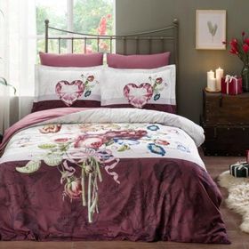 Özdilek Ranforce Bordo Mothers Hearts Çift Kişilik Nevresim Takımı