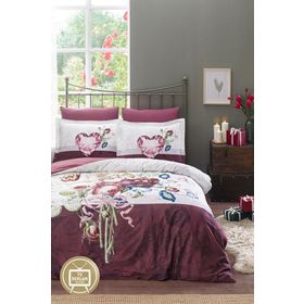 Özdilek Ranforce Bordo Mothers Hearts Çift Kişilik Nevresim Takımı