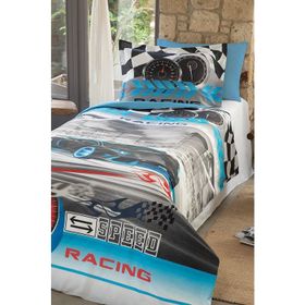Özdilek Ranforce Car Race Mavi Tek Kişilik Nevresim Takımı